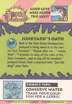 1991 Topps Toxic Crusaders #87 Junkyard's Oath Back