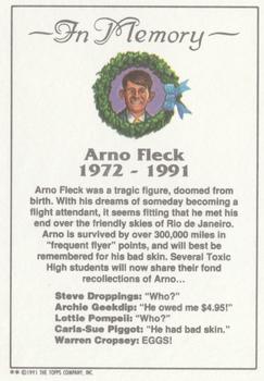 1991 Topps Toxic High School #4 Arno Fleck: R.I.P. Back