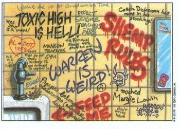 1991 Topps Toxic High School #9 The Toilet Overflowed Again. Back