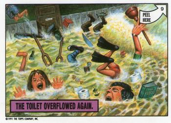 1991 Topps Toxic High School #9 The Toilet Overflowed Again. Front