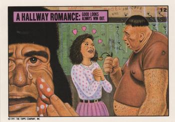 1991 Topps Toxic High School #12 A Hallway Romance Front