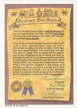 1991 Topps Toxic High School #34 Science Fair: And the winner is ... Back