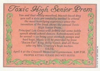 1991 Topps Toxic High School #48 Sr. Prom: That's entertainment! Back