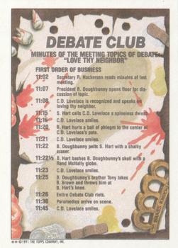 1991 Topps Toxic High School #54 Debate Club Back