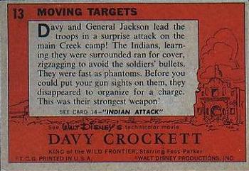 1956 Topps Davy Crockett Orange Back (R712-1) #13 Moving Targets Back