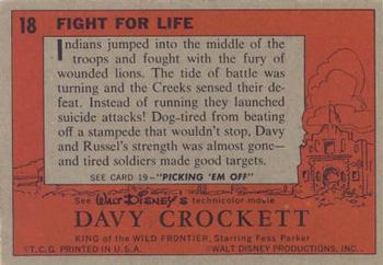 1956 Topps Davy Crockett Orange Back (R712-1) #18 Fight for Life Back