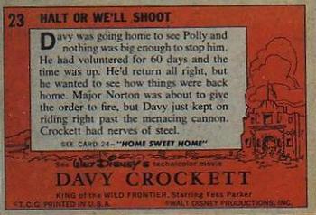 1956 Topps Davy Crockett Orange Back (R712-1) #23 Halt or We'll Shoot Back