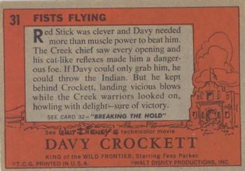 1956 Topps Davy Crockett Orange Back (R712-1) #31 Fists Flying Back