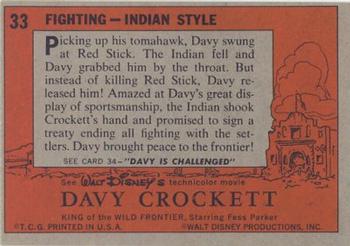 1956 Topps Davy Crockett Orange Back (R712-1) #33 Fighting - Indian Style Back
