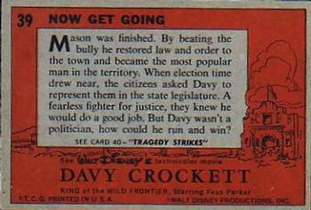 1956 Topps Davy Crockett Orange Back (R712-1) #39 Now Get Going Back
