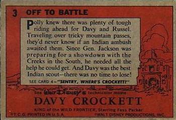 1956 Topps Davy Crockett Orange Back (R712-1) #3 Off to Battle Back