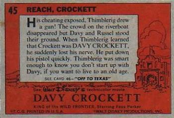 1956 Topps Davy Crockett Orange Back (R712-1) #45 Reach, Crockett Back