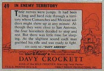 1956 Topps Davy Crockett Orange Back (R712-1) #49 In Enemy Territory Back