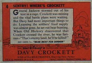 1956 Topps Davy Crockett Orange Back (R712-1) #4 Sentry! Where's Crockett Back