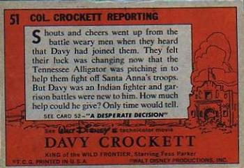 1956 Topps Davy Crockett Orange Back (R712-1) #51 Col. Crockett Reporting Back