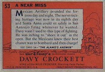 1956 Topps Davy Crockett Orange Back (R712-1) #53 A Near Miss Back