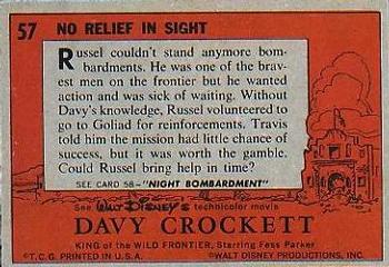 1956 Topps Davy Crockett Orange Back (R712-1) #57 No Relief in Sight Back