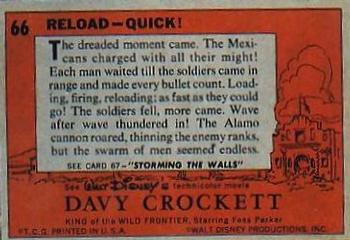 1956 Topps Davy Crockett Orange Back (R712-1) #66 Reload - Quick! Back