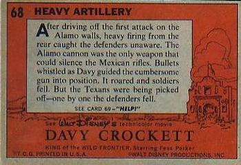 1956 Topps Davy Crockett Orange Back (R712-1) #68 Heavy Artillery Back