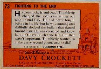 1956 Topps Davy Crockett Orange Back (R712-1) #73 Fighting to the End Back