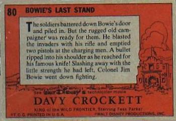1956 Topps Davy Crockett Orange Back (R712-1) #80 Bowie's Last Stand Back