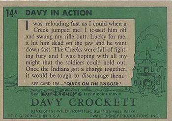 1956 Topps Davy Crockett Green Back (R712-1a) #14A Davy in Action Back