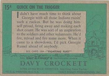 1956 Topps Davy Crockett Green Back (R712-1a) #15A Quick on the Trigger Back