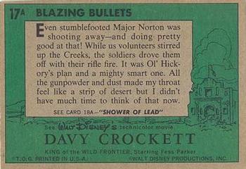 1956 Topps Davy Crockett Green Back (R712-1a) #17A Blazing Bullets Back