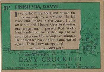 1956 Topps Davy Crockett Green Back (R712-1a) #31A Finish 'em, Davy! Back