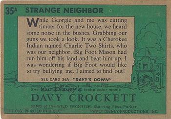 1956 Topps Davy Crockett Green Back (R712-1a) #35A Strange Neighbor Back