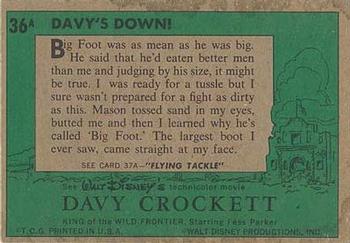 1956 Topps Davy Crockett Green Back (R712-1a) #36A Davy's Down Back
