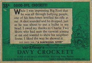 1956 Topps Davy Crockett Green Back (R712-1a) #38A Good-bye, Crockett Back