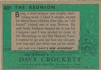 1956 Topps Davy Crockett Green Back (R712-1a) #40A The Reunion Back