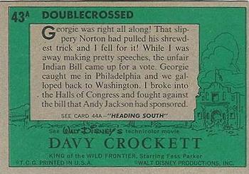 1956 Topps Davy Crockett Green Back (R712-1a) #43A Doublecrossed Back