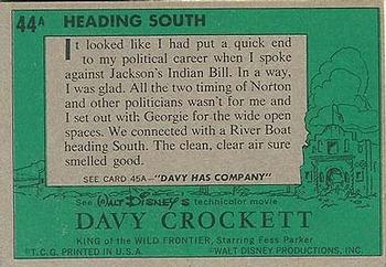 1956 Topps Davy Crockett Green Back (R712-1a) #44A Heading South Back