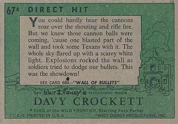 1956 Topps Davy Crockett Green Back (R712-1a) #67A Direct Hit Back