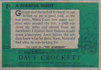 1956 Topps Davy Crockett Green Back (R712-1a) #8A A Fearful Sight Back