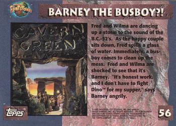 1993 Topps The Flintstones #56 Barney the Bus Boy?! Back