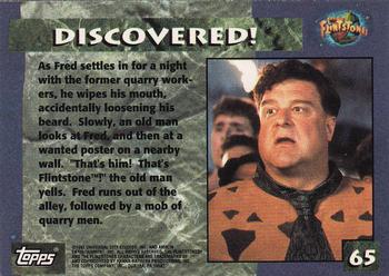 1993 Topps The Flintstones #65 Discovered! Back