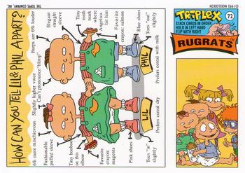 1993 Topps Nicktoons #72 Terrified Twins Back