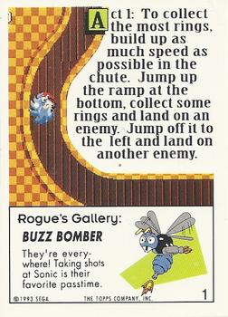 1993 Topps Sonic the Hedgehog #1 Buzz Bomber Back