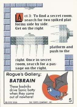 1993 Topps Sonic the Hedgehog #5 Batbrain Back