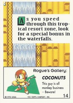 1993 Topps Sonic the Hedgehog #14 Coconuts Back