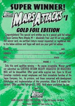 1994 Topps Mars Attacks #NNO Super Winner! Comic Redemption Card Back