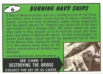 1994 Topps Mars Attacks #6 Burning Navy Ships Back