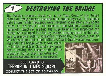 1994 Topps Mars Attacks #7 Destroying the Bridge Back