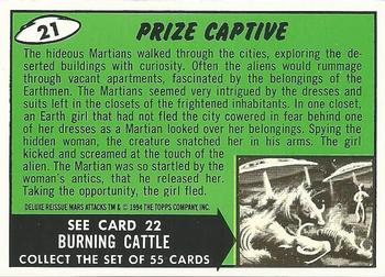1994 Topps Mars Attacks #21 Prize Captive Back