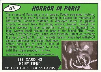 1994 Topps Mars Attacks #41 Horror in Paris Back