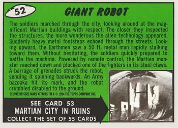 1994 Topps Mars Attacks #52 Giant Robot Back