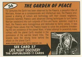 1994 Topps Mars Attacks #56 The Garden of Peace Back